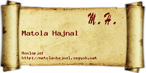 Matola Hajnal névjegykártya